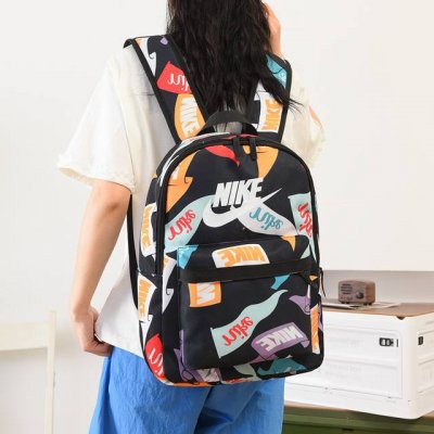 Nike耐克 街头潮流休闲个性双肩包时尚百搭大容量运动背包校园轻便高中大学生书包电脑包 尺寸:44 30 15