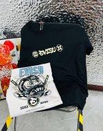 带Nfc芯片识别高版本 Evisu 福神2025夏季新款印花休闲宽松情侣款 短袖T恤Dt923 细节:版本一比一复刻，吊牌 领标 水洗 包装袋。水洗处有Nfc芯