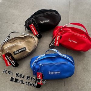 xy潮包上新，P50 款号：2402款 长青款，常年有货 产品名称：Supreme20Fw胸包、腰包斜、挎包、马鞍包 颜色：黑色、蓝色、红色、卡其色 尺寸：32