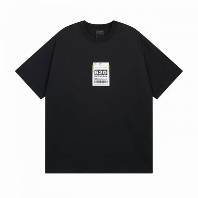 顶级版本 大货细节图 #巴黎25Ss机场行李520标签贴短袖# Balenci*Ga巴黎# 面料采用260G巴黎专用双纱*高克重1比1双纱罗纹 前幅彩用定制辅料