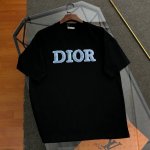 Dior 迪奥 2025春夏新款刺绣Logo圆领短袖Ｔ桖 原版面料高版本高品质 网红明星同款 定制定染简约基础款，简单大气，精致时尚，纯棉面料，面料柔软舒适 手