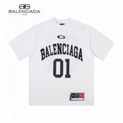 原单 款号：Bl001 上新 Balenciaga 巴黎世家25Ss 01号球衣短袖T恤- Balenc*Aga 2025 Ss 春夏新款 重工针织圆领短袖 定
