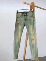 philipp Plein 菲利普.普兰茵 2025Ss早春新品 重工做旧破洞印花牛仔裤，进口水洗弹力面料，超重工洗水工艺，上身舒适透气有弹力，客供五金辅料装饰