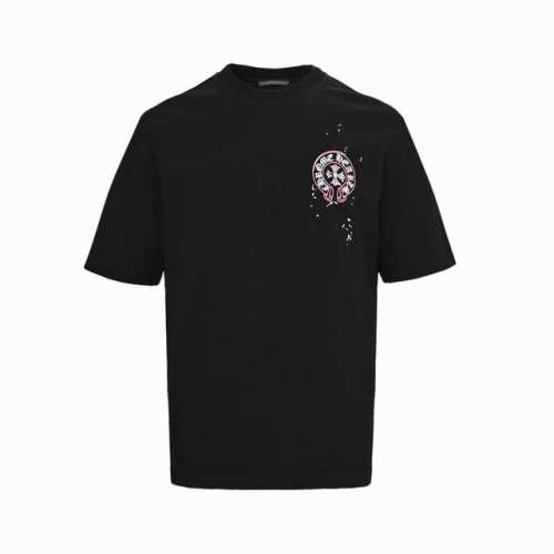 chrome Hearts 克罗心 25Ss 手绘十字架印花短袖 面料采用280克重精梳棉 定制32支1*1螺纹 成衣两遍水洗处理 面料舒适亲肤无异感 定制定染