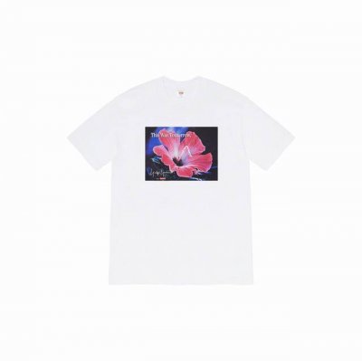 842款Supreme Week 4 Supreme X Yohji Yamamoto 山本耀司 联名款 花卉图案短袖T恤 男女同款 码数Smlxl 黑色白色