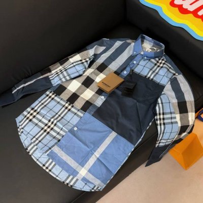 款号：D242 纯原臻品 顶级原版复刻 Burberry 巴宝莉25Ss新款拼接款格子衬衫 格纹拼接定位设计 春夏推荐 男女同款 单独定染定织100支高密精梳棉