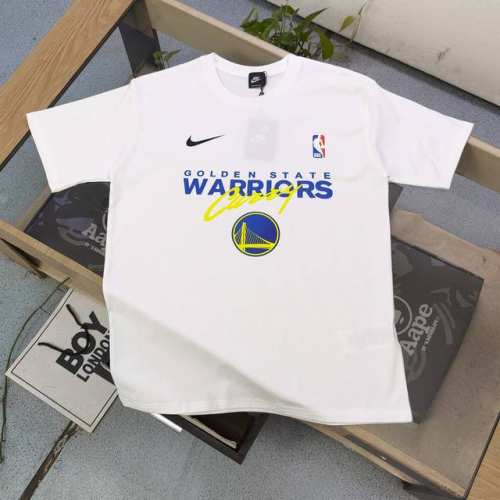 上新 款号：Tx298 2025新款Nike耐克联名Nba金州勇士队钩子字母图案Logo印花休闲情侣短袖T恤，轻奢高级，上身效果，绝绝子，采用250克纯棉面料，