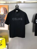 C*Line 赛琳2025春夏新款原单男士圆领短袖T恤 专柜同步售卖 爆款高端品质 高版本 Os版型阔版 贴布刺绣字母Logo设计 定制进口双股100%纯棉面料