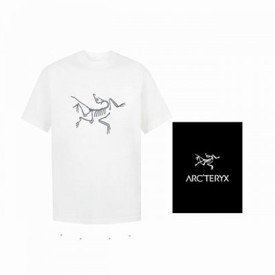 Ayc Teryx 始祖鸟] Fw短袖T恤 小鸟字母Logo印花短袖 高端32S双纱280克面料 重磅面料 定制拉架罗纹同缸同染 三标齐全 男女同款 颜色：黑色