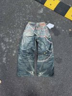 Ac531 顶级Acne Studios Ss25 1981M做旧水洗糖果链条3D印花牛仔裤男女同款 磨毛无弹面料，才能出得来3D的效果，难点是前前后后修正了八