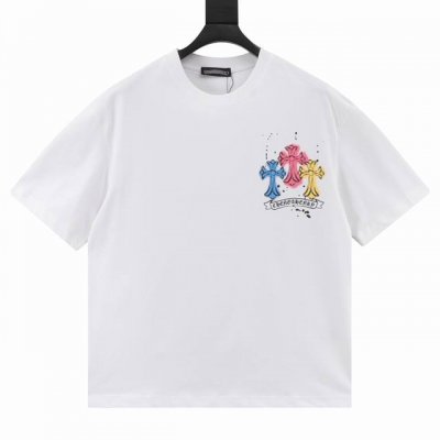 Chrome Hearts 克罗心 霓虹十字架印花短袖 面料采用280克重精梳棉，定制32支1*1螺纹，成衣两遍水洗处理，面料舒适亲肤无异感，定制定染面料，纺织
