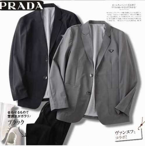 170普拉达Prada春季新款，男女同款时尚免烫冰丝防晒四面弹面料休闲商务衣服，男士衣服外套！ 内里有半段式里衬，专业做西服的牌子，这点细节还是拿捏的！ 春天喜