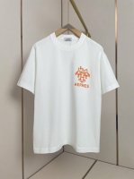 爱马仕2025植绒Logot恤 280克纯棉面料 植绒工艺彰显出大H的尊贵高级感 肩部通肩压条 280克纯棉面料舒适透气 黑白双色 男女同款 码数S-Xxl 2