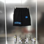 罗意威 Loewe 2025春夏新款短裤五分裤 定制专属400克重毛圈布纯棉面料 刺绣重影Logo工艺设计 颜色 黑色 尺码 S-2Xl