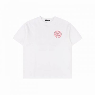 chrome Hearts 克罗心 马蹄十字架印花短袖 发泡印花 三标齐全 ，270克高克重全棉，黑白双色。手感超好，做工细致，厚度适中，男女同款。 颜色：黑