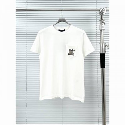 Lv贴布绣女款短袖 白色S-M-L lv 路易威登 1Ahizu Nautical pocket 字母 T 恤 白色女士短袖 面料工艺 精选50支纱220克双面