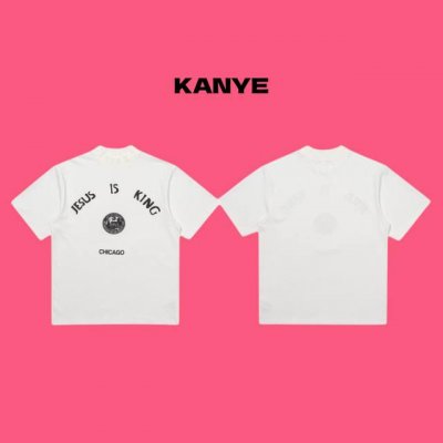 cpfm Kanye 侃爷 Jesus Is King 芝加哥限定发泡印花大版型情侣圆领休闲短袖-原单版本 color 白色 size S M L Xl num