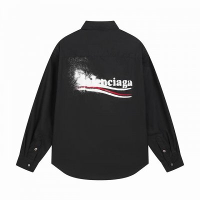 C08#Balenciaga 巴黎世家模糊容解可乐直喷 印花单排扣休闲长袖衬衫 常规版型简略纯粹不失大气 选用高品质面料 确保穿着舒适度和耐用性 面料质感柔软