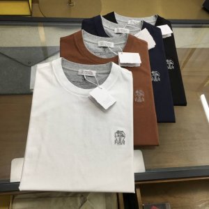 专柜新品 Bc 25Ss春夏新款长绒棉质休闲套头短T 男士经典徽章刺绣时尚假两件双层圆领短袖T恤衫 贸易公司渠道稀出 同步官网发售 Bc家全新重磅夏季系列 夏日