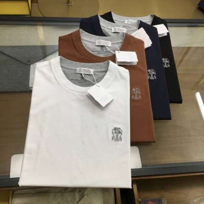 专柜新品 Bc 25Ss春夏新款长绒棉质休闲套头短T 男士经典徽章刺绣时尚假两件双层圆领短袖T恤衫 贸易公司渠道稀出 同步官网发售 Bc家全新重磅夏季系列 夏日