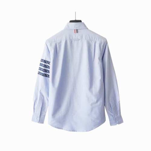 实拍细节图 Thom Browne 汤姆布朗.新款袖子刺绣鲸鱼图案斜纹环绕牛津纺长袖衬衣 Tb新款袖子鲸鱼斜纹刺绣衬衫 意大利制造产地小标 面料采用定制牛津纺面