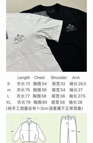 prada印花字母圆领短袖
