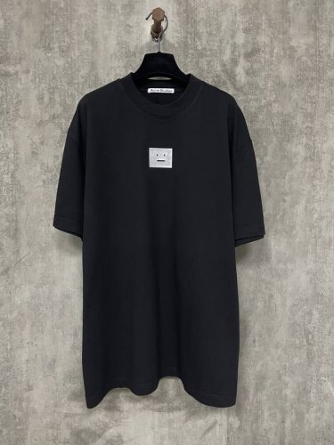春夏新款 重磅400G短袖 Acne Studios 艾克妮 25Ss 经典反光笑脸Logo重磅短袖T恤 面料高定超重磅全棉双纱紧密新疆棉 克重400克 搭配2