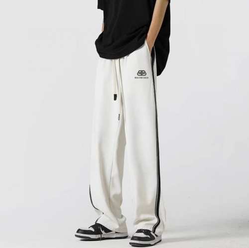 上新 P120 balenciage/巴黎世家海外纯色拼接休闲裤，男女同款，小红书主播推荐，上身质感满满，版型立体，垂感设计完美修饰腿型，可随意日常搭配，不费劲