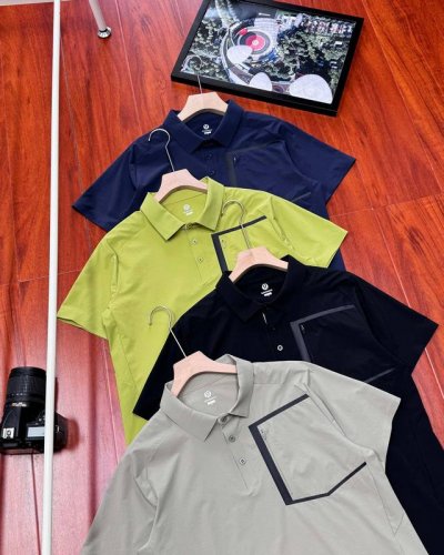 原单品质 Lululemon 露露男士夏季速干短袖Polo 男士日常通勤搭配，平替各种糕品，绝对的黑科技产品，四色经典百搭入手，无缝压胶速干Polo衫、无缝切割