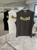 迪家 Ss夏季时尚休闲短袖背心 专柜同步胸前奢华顶级品牌印胶装饰图案字母Logo设计 档次极高 定制原版辅料 独特设计 舒适透气 基础色颜色搭经典完美演绎欧洲大