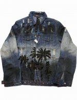 款号Fz174 Aniri Fog Amiri 18As 椰树渲染破 坏牛仔夹克外套 [最高版本] 众多明星同款 面料选用得非常高档 真的感觉很好 很宽松的版型