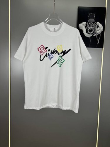 高端原版规格版本 纪梵希 Gvc 重工印花Logo短袖T恤男女时尚同款 2025Ss新款纯棉双纱 定制面料采用威化布织法，超高端针织工艺，版型紧致立体，顺滑，上
