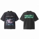 vt982 Saint Michael X联名Ghost In The Shell攻壳机动队奇妙幻想赛博朋克数码直喷印花复古水洗做旧短袖T恤 小领口设计 白墨数