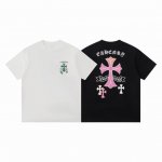 款D04 克罗心 高品质 Chrome Hearts 克罗心 2025春夏最新基础短袖T恤 彩色十字架印花潮流感十足定染纯棉面料320克 Os版型 颜色:黑 白