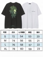 现货 2256 新款克罗心幻影重叠十字架梵文字母男女休闲短袖情侣T恤 250克32支纯棉 颜色：黑色 白色 码数：S M L Xl