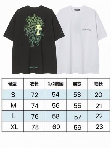 现货 2256 新款克罗心幻影重叠十字架梵文字母男女休闲短袖情侣T恤 250克32支纯棉 颜色：黑色 白色 码数：S M L Xl