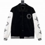 款号Y610 Chromehearts 克罗心 十字架刺绣字母皮袖拼接棒球服外套 渠道精品 潮男潮女Zui爱的棒球服夹克，市场各级版本都有 细节你们一定要对比