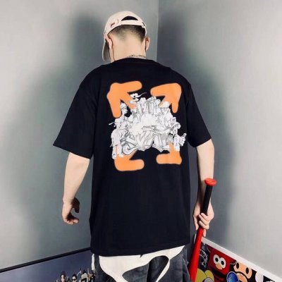 off White 涂鸦卡通箭头印花短袖Tee 男女同款搭配情侣更赞哦 官网发售款｜超级推荐｜超人气单品 Ins小红书热门爆款 三标齐全 专用包装袋 一大批潮人