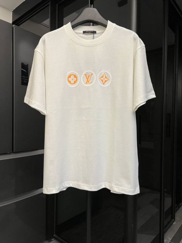 高端 Louis Vuitton 路易威登 25Ss 驴家硅胶+印花经典三花款短袖T恤 白 重磅克重260G纯棉双纱面料 螺纹定织定染通肩拉条工艺增加衣物清洗寿