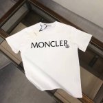 款号：M1025 Moncler 蒙口 官网同款印花图案 双纱纯棉短袖 - 260G双纱纯棉顶级面料 手感柔软 百分百纯棉独家出货 定染硫化黑无尘处理面料 -面