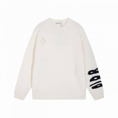 dior迪奥龙年限定小龙做旧破坏圆领毛衣 颜色 蓝色 红色 杏色 码数 S M L Xl Xxl