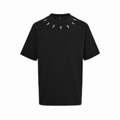 chrome Hearts 克罗心 胸口银饰十字架短袖 采用直喷进口机器印花 五金辅料均开磨定制 正确配置 黑色2025克罗心正品包装 280克定制定染双纱棉