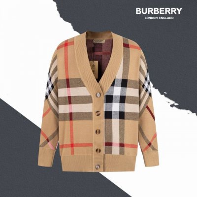 款号Sl37 Burberry巴宝莉经典格子针织开衫长袖毛衣 男女同款 三标齐全 区别市场通货 随意对比 采用 百分百精棉编织纱线羊绒面料 颜色对原版染色定做好