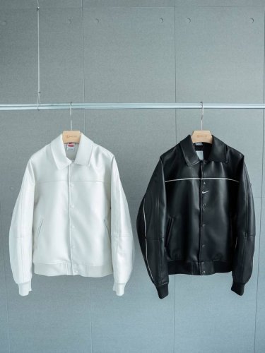 顶级版本 全网首发Supreme X Nike 联名款 Ss25 Week4 Leather Varsity Jacket 背面Logo皮革校队夹克 男女同款