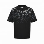 maison Martin Margiela 马吉拉25Ss 数字泼墨斑点印花短袖 重磅精梳260G纯棉双纱面料 数码3D直喷 螺纹定织定染通肩拉条工艺增加衣物