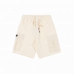 prada 普拉达 25Ss 金属三角标侧口袋工装短裤 原版购买 双面双股面料 弹力腰头配束绳 正面斜角开袋 背面魔术贴式嵌线袋 侧面涂珐琅金属三角形徽标 侧面
