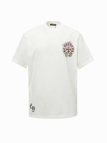 Chrome Hearts 克罗心Ch 喷绘印花短袖T恤 面料采用280克重精梳棉，定制32支1*1螺纹，成衣两遍水洗处理，面料舒适亲肤无异感，定制定染面料，纺