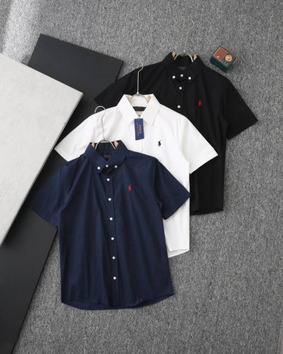 Ralph Lauren 2025 拉夫劳伦男女同款经典衬衫短袖纯色刺绣 纯棉夏季短袖衬衫 上身效果特别好看！好货不多说☆品质认准我家☆档次象征着一个男人绅士和