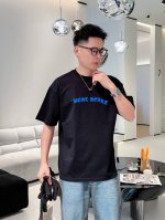 克罗心 破洞新款字母印花双层重工短袖T桖 破洞设计 字母图案不管是T桖还是卫衣都是每年的爆款单品 前幅大面积印花采用大康丽数码印花机直喷 成本极高 经过多次的调