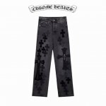元 原版品质 款号：X068 款式：Chrome Hearts X Sexrecords金属贴皮十字架炒雪花黑伦敦牛王限定牛仔裤 亮点：潮流联名款，复刻Vint